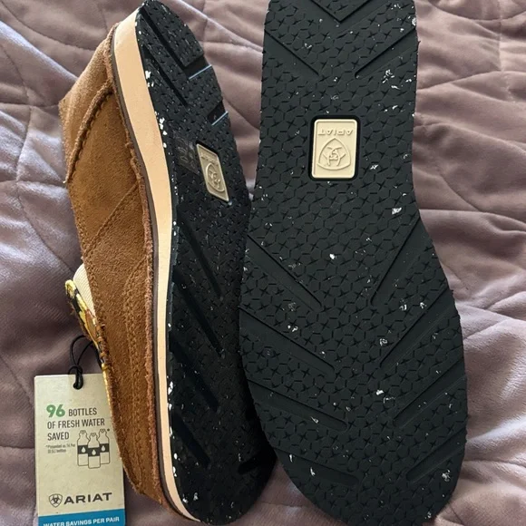 Ariat womens Brown Sunflower Moccasins - Picture 3 of 6